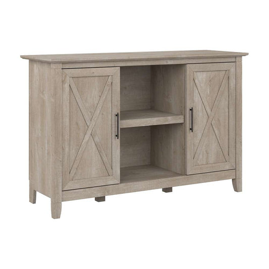 Bush Furniture - Key West Accent Cabinet with Doors in Washed Gray - KWS146WG-03 veiw 1