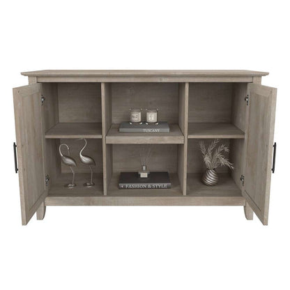 Bush Furniture - Key West Accent Cabinet with Doors in Washed Gray - KWS146WG-03 veiw 3
