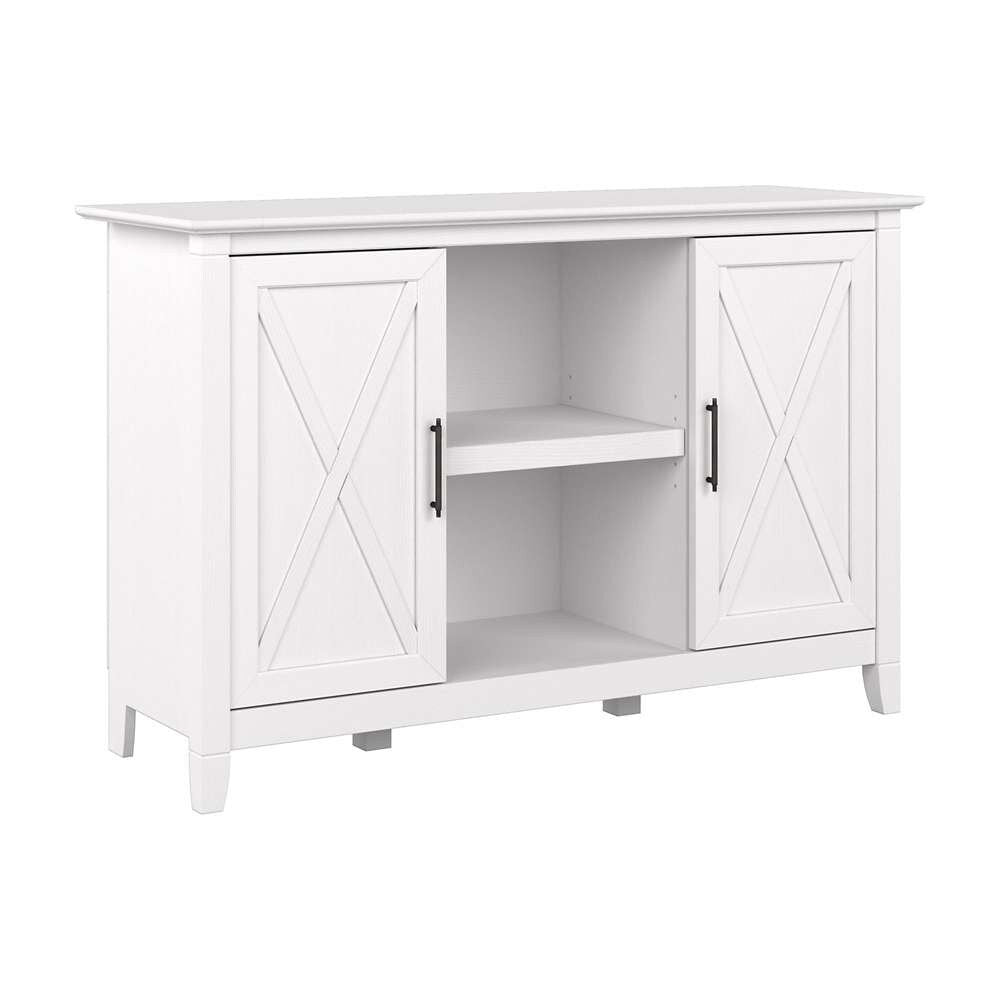 Bush Furniture - Key West Accent Cabinet with Doors in Pure White Oak - KWS146WT-03 veiw 1