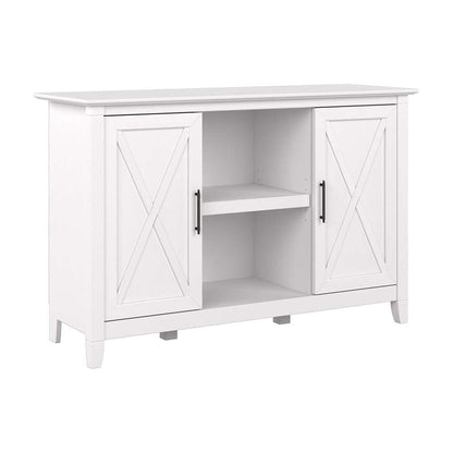 Bush Furniture - Key West Accent Cabinet with Doors in Pure White Oak - KWS146WT-03 veiw 1