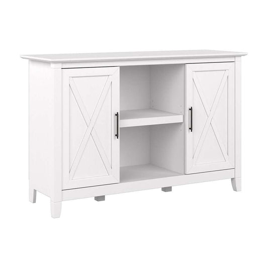 Bush Furniture - Key West Accent Cabinet with Doors in Pure White Oak - KWS146WT-03 veiw 1