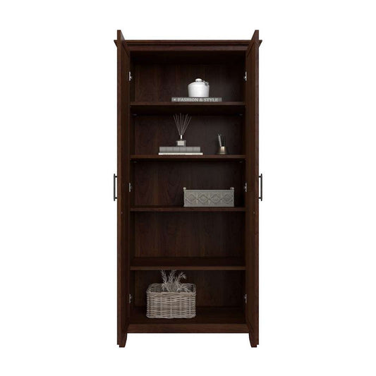 Bush Furniture - Key West Bathroom Storage Cabinet with Doors in Bing Cherry - KWS266BC-Z1 veiw 3