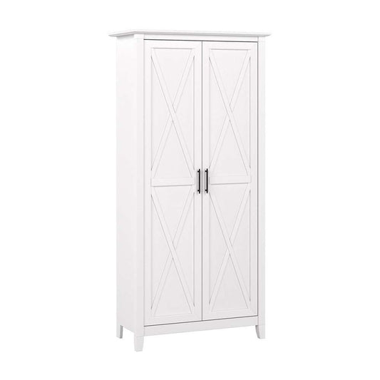 Bush Furniture - Key West Bathroom Storage Cabinet with Doors in Pure White Oak - KWS266WT-Z1 veiw 1