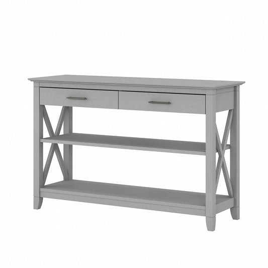 Bush Furniture - Key West Console Table with Drawers and Shelves in Cape Cod Gray - KWT248CG-03 veiw 1