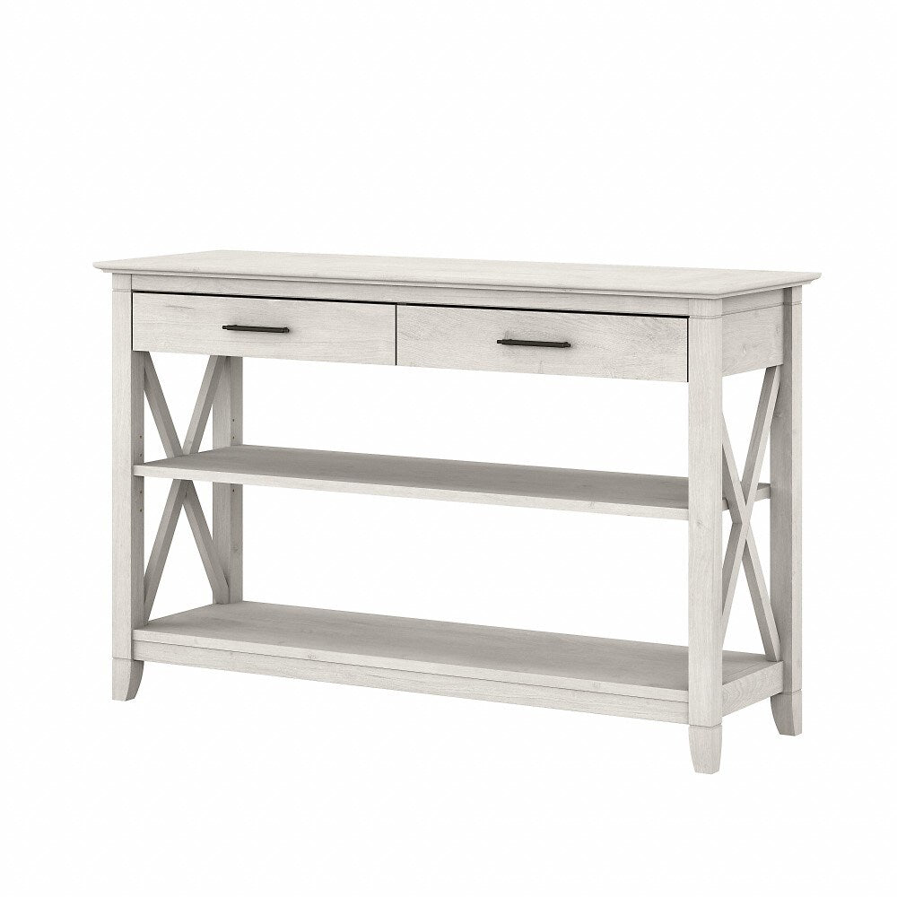 Bush Furniture - Key West Console Table with Drawers and Shelves in Linen White Oak - KWT248LW-03 veiw 1