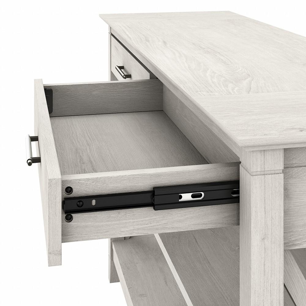 Bush Furniture - Key West Console Table with Drawers and Shelves in Linen White Oak - KWT248LW-03 veiw 4