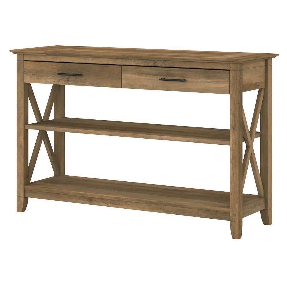Bush Furniture - Key West Console Table with Drawers and Shelves in Reclaimed Pine - KWT248RCP-03 veiw 1