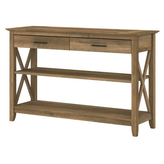 Bush Furniture - Key West Console Table with Drawers and Shelves in Reclaimed Pine - KWT248RCP-03 veiw 1