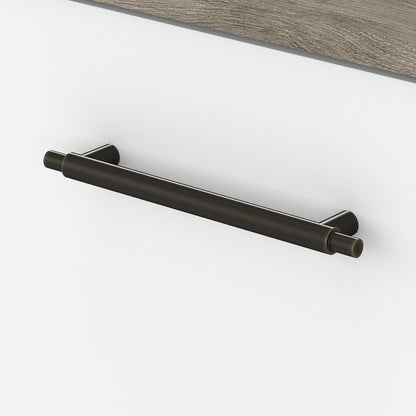 Bush Furniture - Key West Console Table with Drawers and Shelves in Pure White and Shiplap Gray - KWT248G2W-03 veiw 5