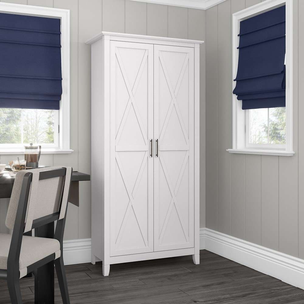 Bush Furniture - Key West Kitchen Pantry Cabinet in Pure White Oak - KWS266WT-Z veiw 4