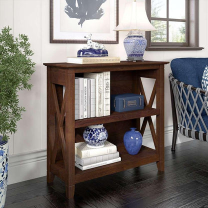 Bush Furniture - Key West Small 2 Shelf Bookcase in Bing Cherry - KWB124BC-03 veiw 4