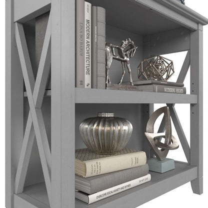 Bush Furniture - Key West Small 2 Shelf Bookcase in Cape Cod Gray - KWB124CG-03 veiw 3
