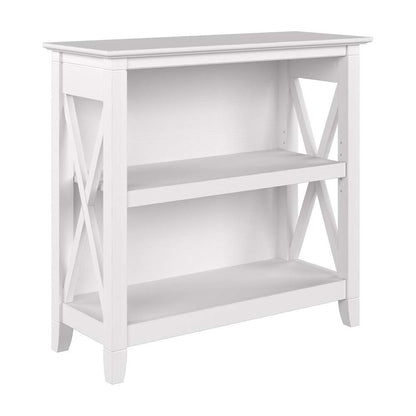 Bush Furniture - Key West Small 2 Shelf Bookcase in Pure White Oak - KWB124WT-03 veiw 1