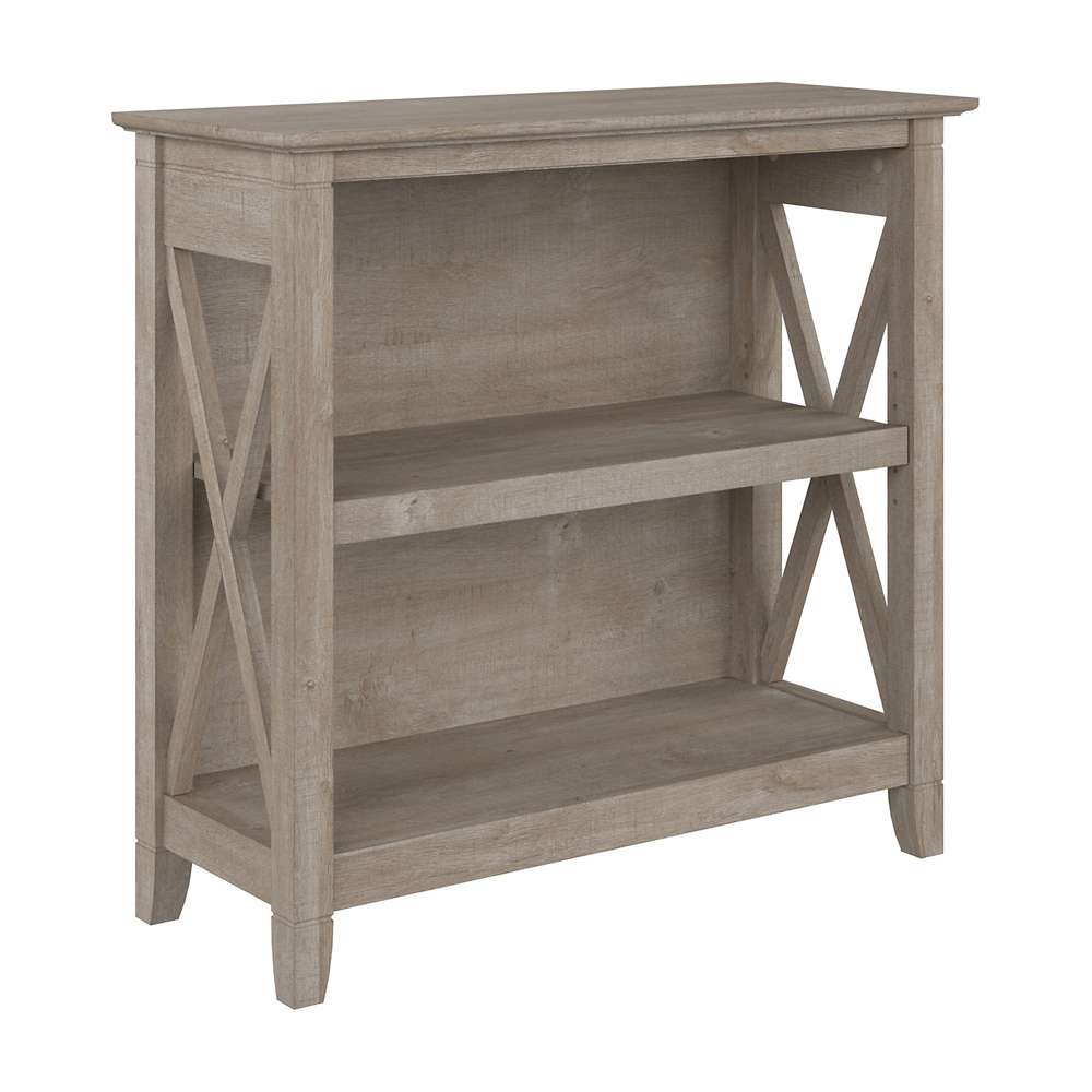 Bush Furniture - Key West Small 2 Shelf Bookcase in Washed Gray - KWB124WG-03 veiw 1