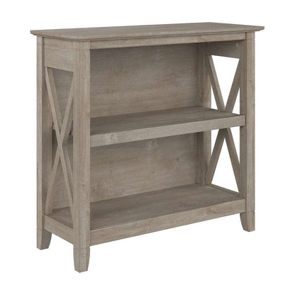 Bush Furniture - Key West Small 2 Shelf Bookcase in Washed Gray - KWB124WG-03 veiw 1