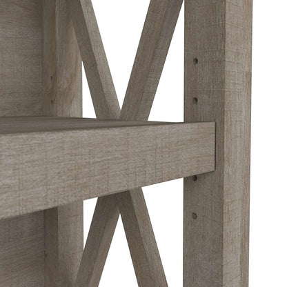 Bush Furniture - Key West Small 2 Shelf Bookcase in Washed Gray - KWB124WG-03 veiw 2