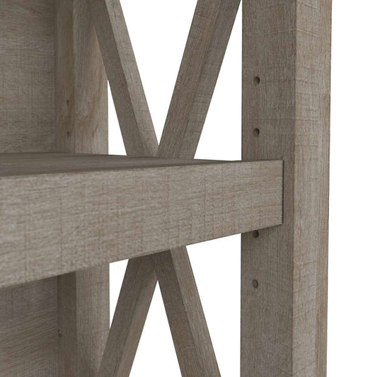 Bush Furniture - Key West Small 2 Shelf Bookcase in Washed Gray - KWB124WG-03 veiw 2