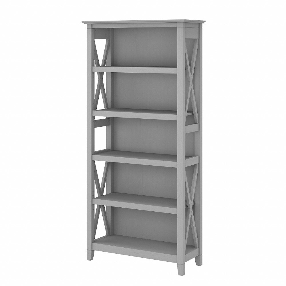 Bush Furniture - Key West Tall 5 Shelf Bookcase in Cape Cod Gray - KWB132CG-03 veiw 1