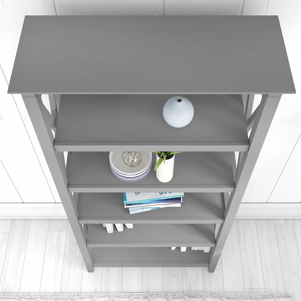 Bush Furniture - Key West Tall 5 Shelf Bookcase in Cape Cod Gray - KWB132CG-03 veiw 5