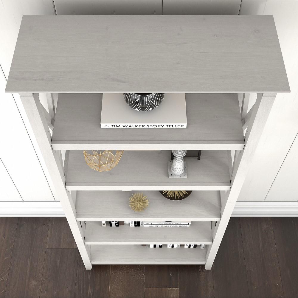 Bush Furniture - Key West Tall 5 Shelf Bookcase in Linen White Oak - KWB132LW-03 veiw 5