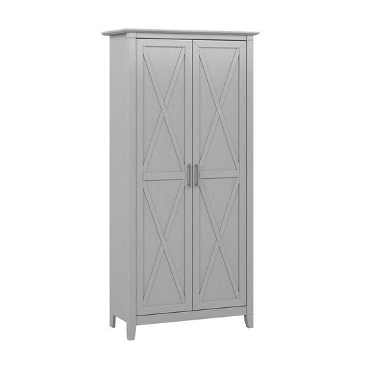 Bush Furniture - Key West Tall Storage Cabinet with Doors in Cape Cod Gray - KWS266CG-03 veiw 1