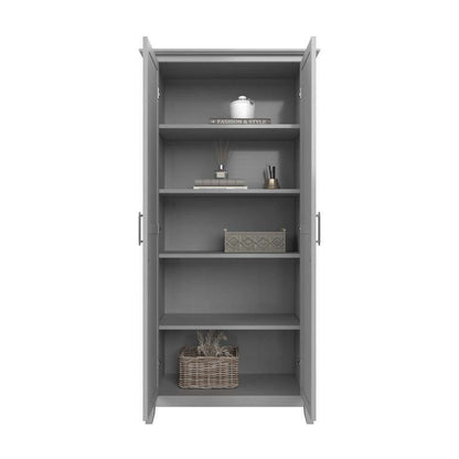 Bush Furniture - Key West Tall Storage Cabinet with Doors in Cape Cod Gray - KWS266CG-03 veiw 3