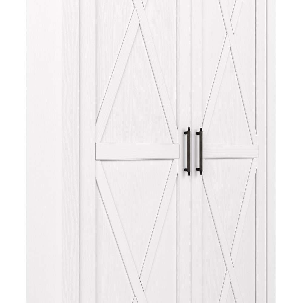 Bush Furniture - Key West Tall Storage Cabinet with Doors in Pure White Oak - KWS266WT-03 veiw 3