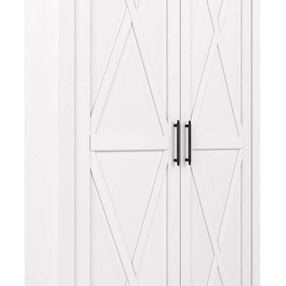 Bush Furniture - Key West Tall Storage Cabinet with Doors in Pure White Oak - KWS266WT-03 veiw 3