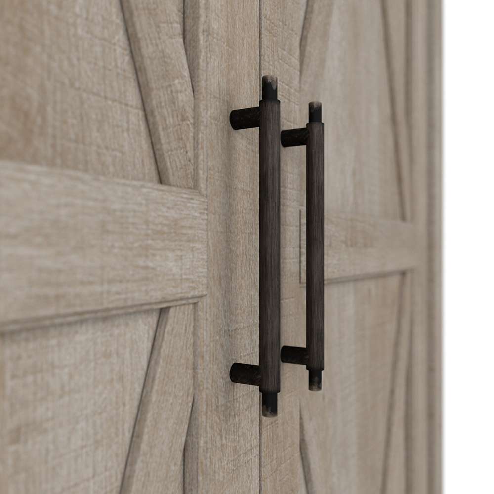 Bush Furniture - Key West Tall Storage Cabinet with Doors in Washed Gray - KWS266WG-03 veiw 2