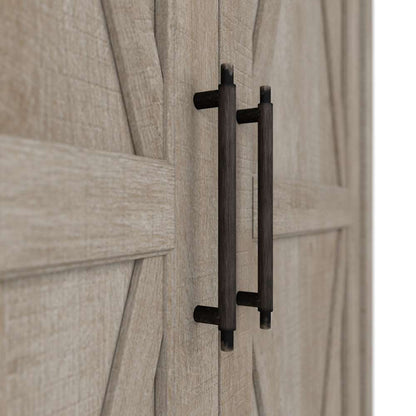Bush Furniture - Key West Tall Storage Cabinet with Doors in Washed Gray - KWS266WG-03 veiw 2