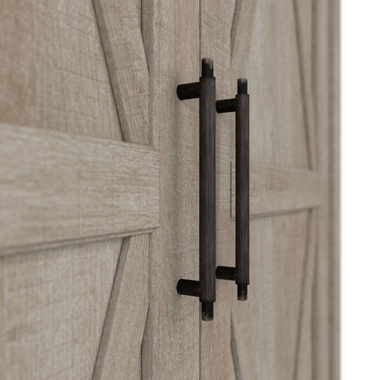 Bush Furniture - Key West Tall Storage Cabinet with Doors in Washed Gray - KWS266WG-03 veiw 2
