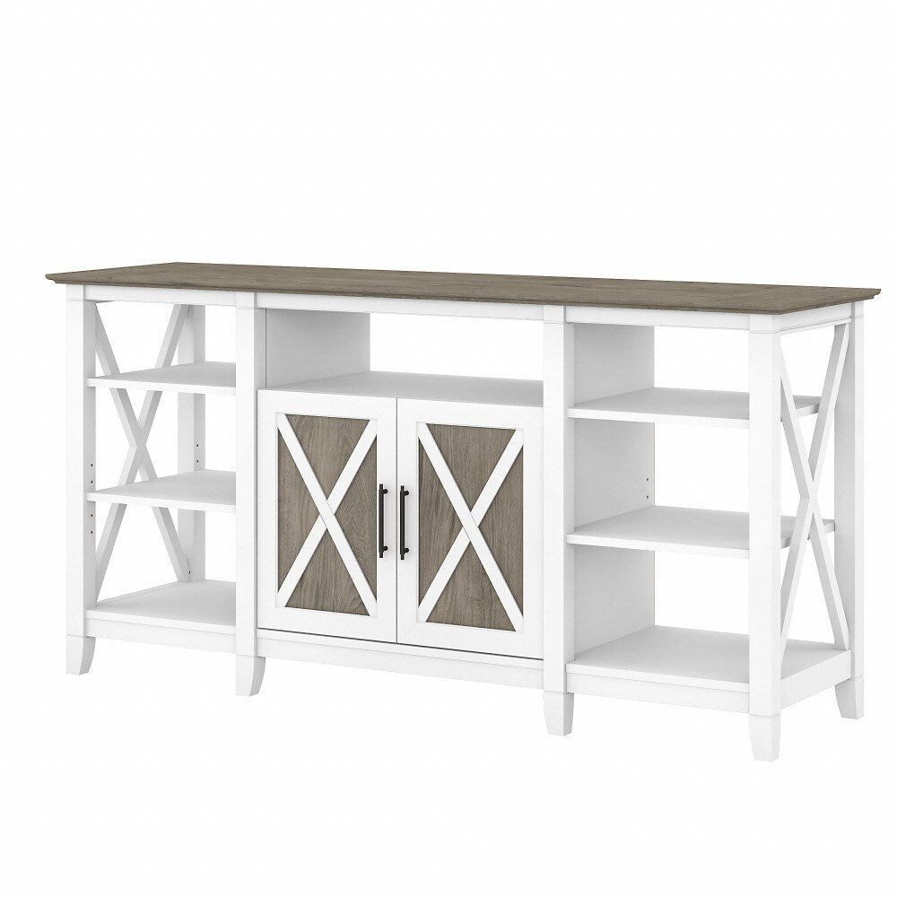 Bush Furniture - Key West Tall TV Stand for 65 Inch TV in Pure White and Shiplap Gray - KWV160G2W-03 veiw 1