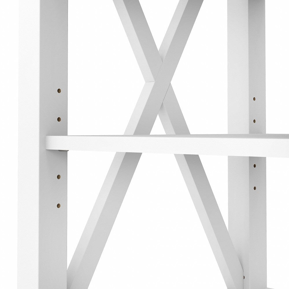 Bush Furniture - Key West Tall TV Stand for 65 Inch TV in Pure White and Shiplap Gray - KWV160G2W-03 veiw 4