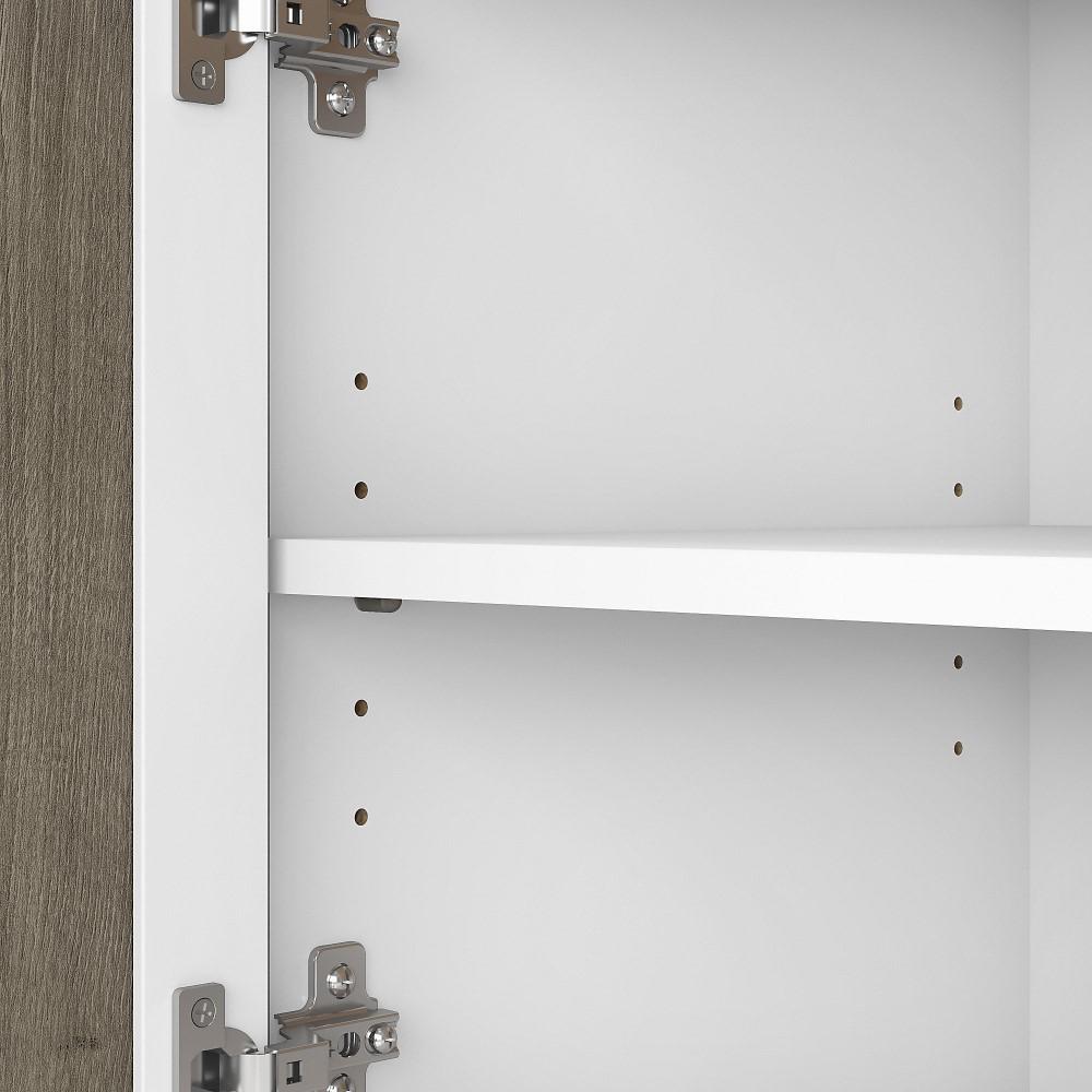 Bush Furniture - Key West Tall TV Stand for 65 Inch TV in Pure White and Shiplap Gray - KWV160G2W-03 veiw 5