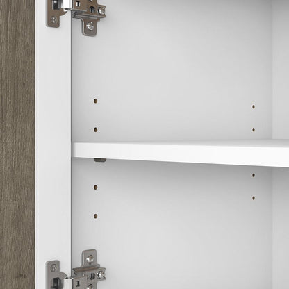 Bush Furniture - Key West Tall TV Stand for 65 Inch TV in Pure White and Shiplap Gray - KWV160G2W-03 veiw 5