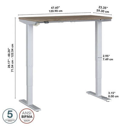 Bush Furniture - Move 40 Series 48W x 24D Electric Height Adjustable Standing Desk in Modern Hickory - M4S4824MHSK veiw 6