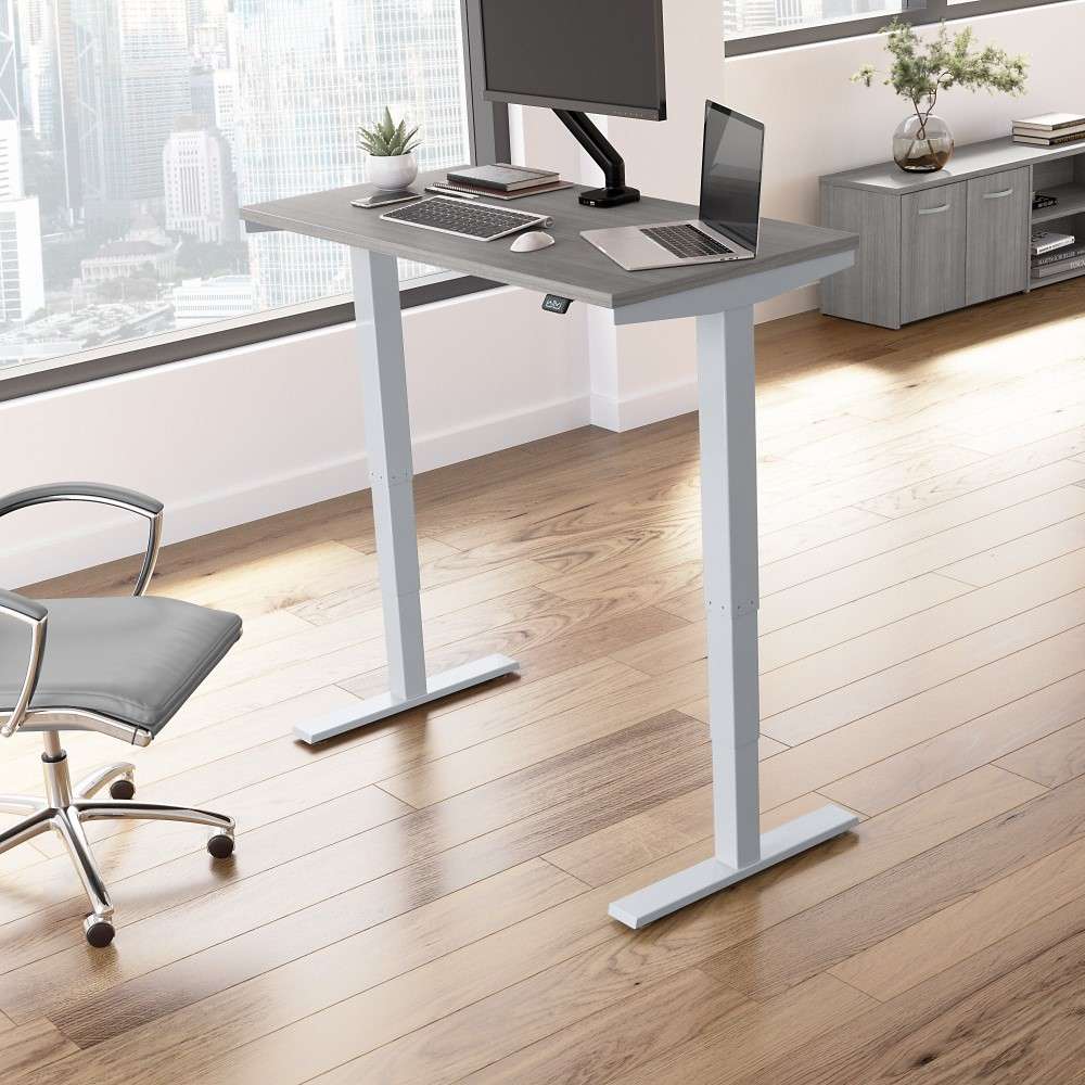 Bush Furniture - Move 40 Series 48W x 24D Electric Height Adjustable Standing Desk in Platinum Gray - M4S4824PGSK veiw 2