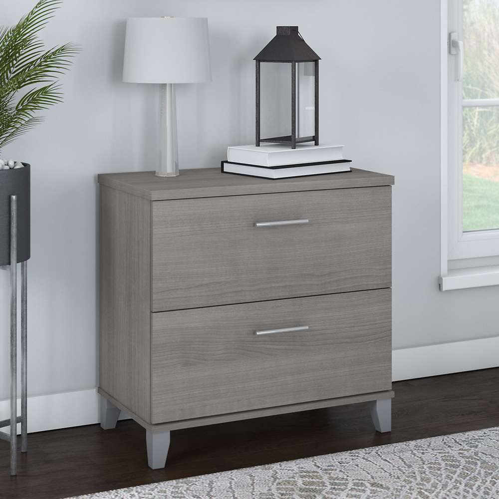 Bush Furniture - Somerset 2 Drawer Lateral File Cabinet in Platinum Gray - WC81280 veiw 4