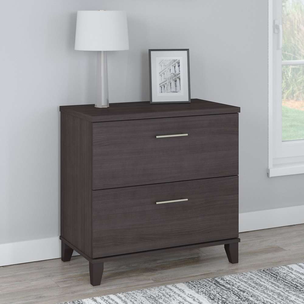 Bush Furniture - Somerset 2 Drawer Lateral File Cabinet in Storm Gray - WC81580 veiw 4