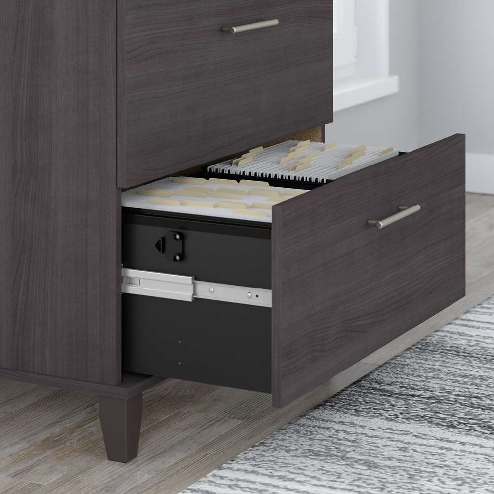 Bush Furniture - Somerset 2 Drawer Lateral File Cabinet in Storm Gray - WC81580 veiw 5