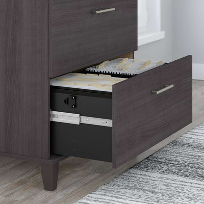 Bush Furniture - Somerset 2 Drawer Lateral File Cabinet in Storm Gray - WC81580 veiw 5