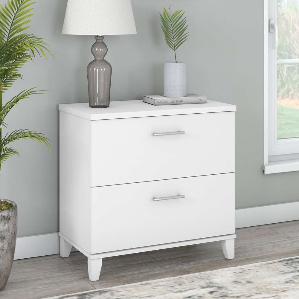 Bush Furniture - Somerset 2 Drawer Lateral File Cabinet in White - WC81980 veiw 4