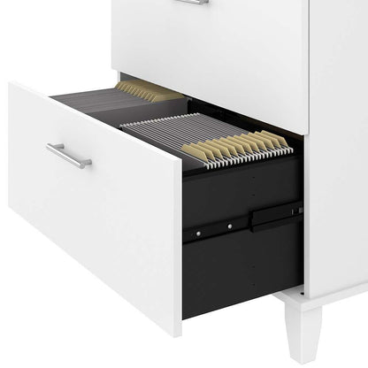 Bush Furniture - Somerset 2 Drawer Lateral File Cabinet in White - WC81980 veiw 5