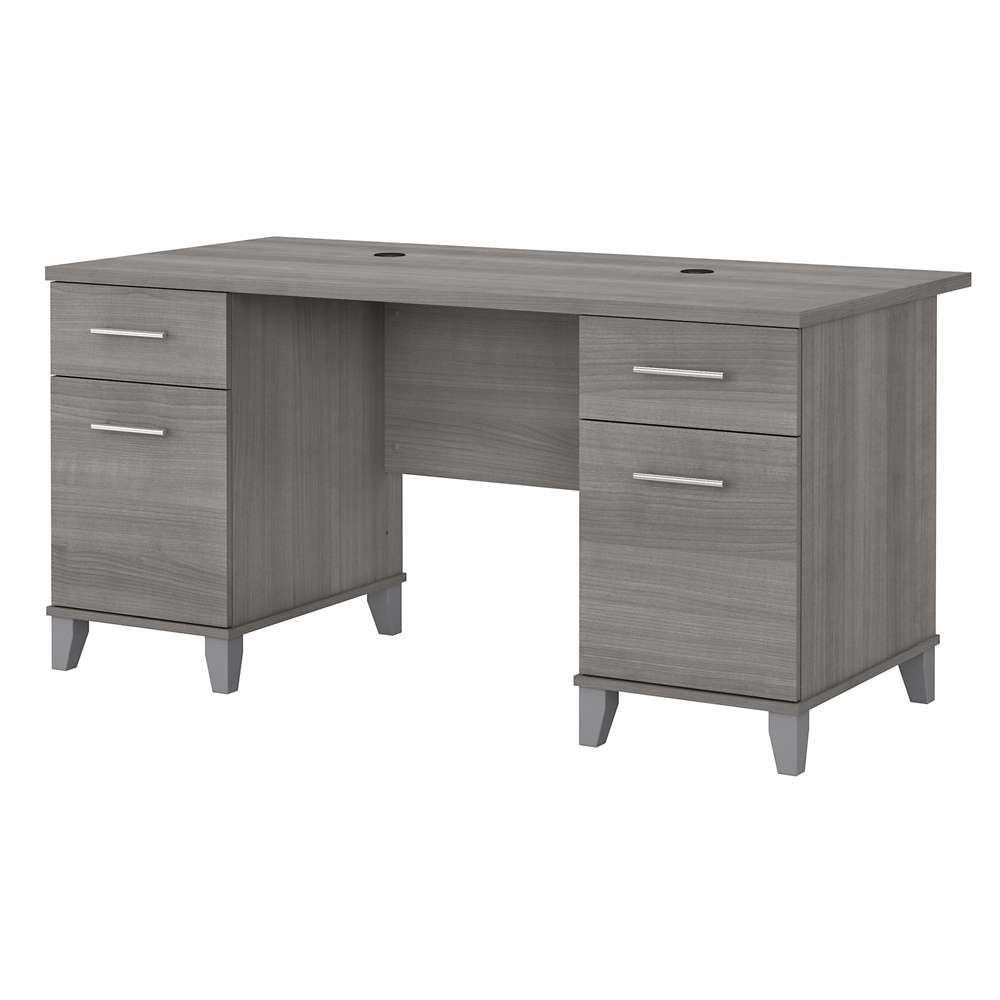 Bush Furniture - Somerset 60W Office Desk with Drawers in Platinum Gray - WC81228K veiw 1