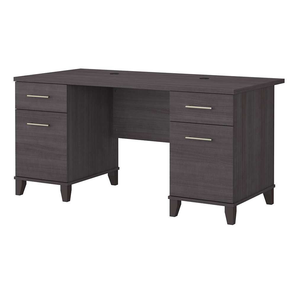 Bush Furniture - Somerset 60W Office Desk with Drawers in Storm Gray - WC81528K veiw 1