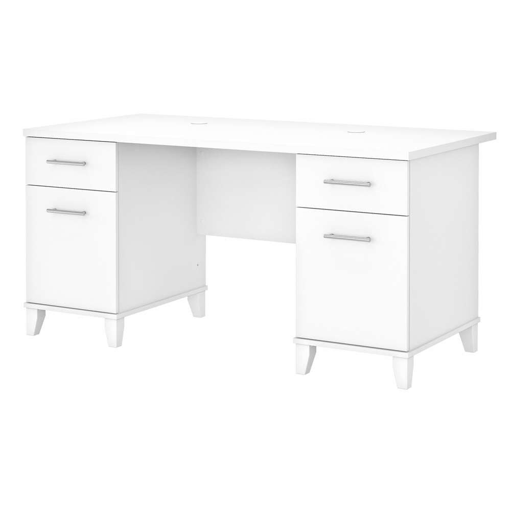 Bush Furniture - Somerset 60W Office Desk with Drawers in White - WC81928K veiw 1