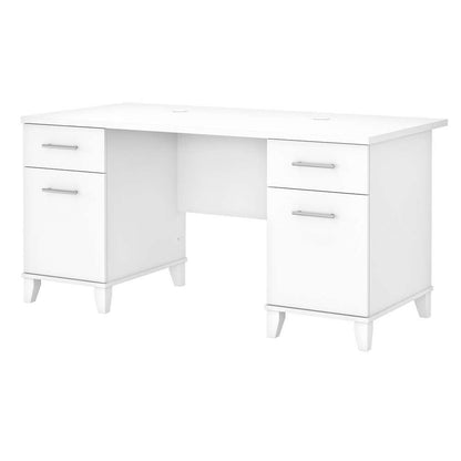 Bush Furniture - Somerset 60W Office Desk with Drawers in White - WC81928K veiw 1