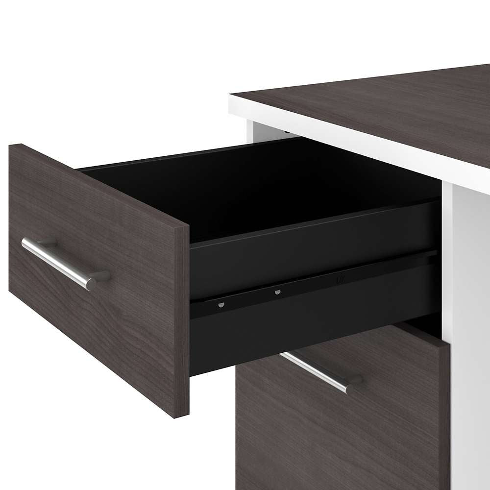 Bush Furniture - Somerset 60W Office Desk with Drawers in White and Storm Gray - WC81028K veiw 5