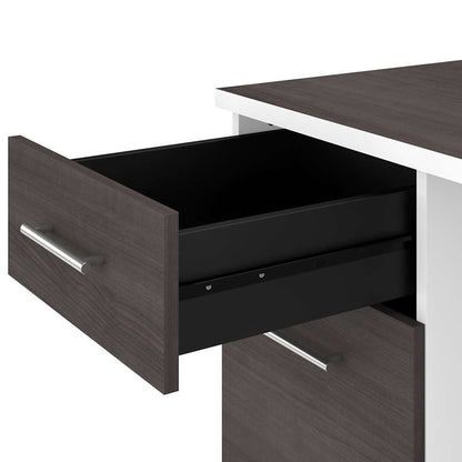 Bush Furniture - Somerset 60W Office Desk with Drawers in White and Storm Gray - WC81028K veiw 5