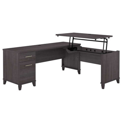 Bush Furniture - Somerset 72W 3 Position Sit to Stand L Shaped Desk in Storm Gray - SET014SG veiw 1